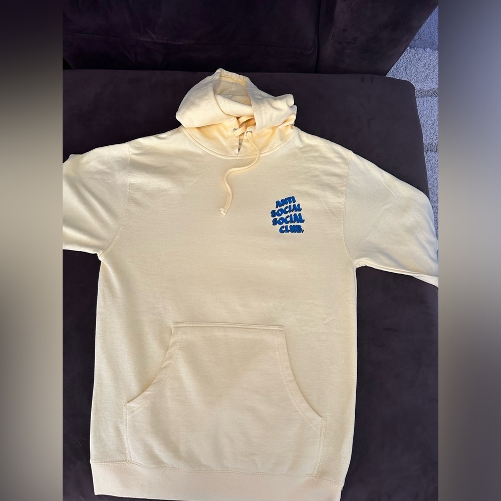 Yellow AntiSocial Hoodie M NWT